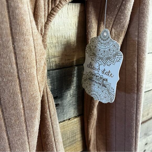 Altar’d State Tan Ribbed Cutout Back Dress Size Large - Picture 11 of 13